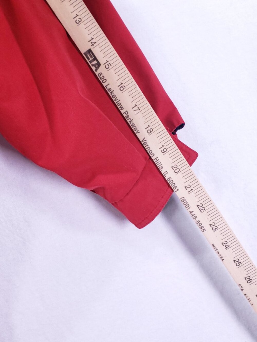 London Fog Women’s Parka Rain Coat Size 10 Red Full Zip Blue Hood Short Length - Picture 5 of 15